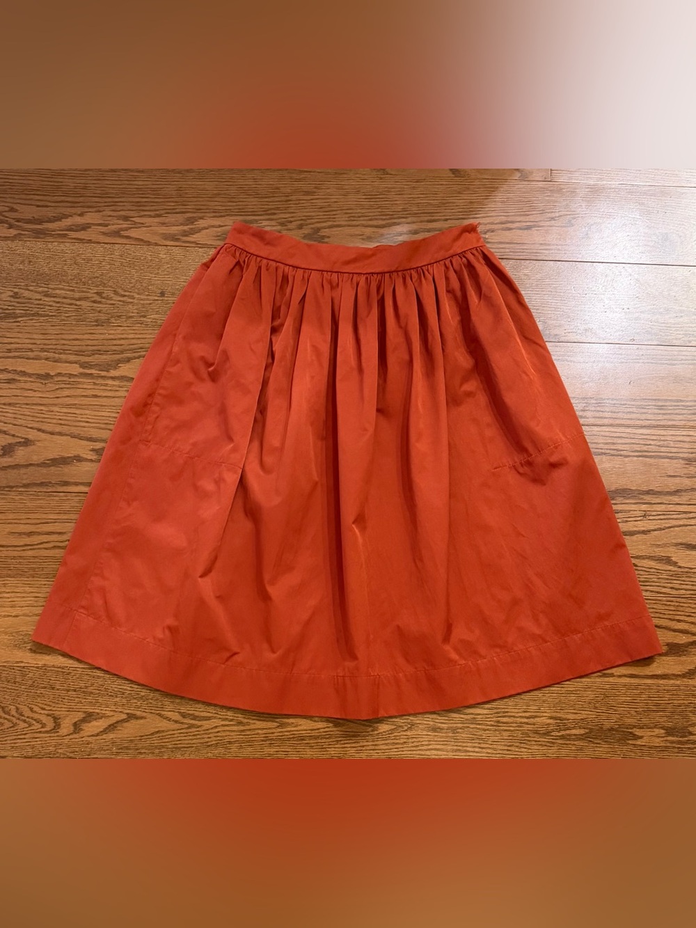 Zara Gathered Circle Skirt - Rust Orange